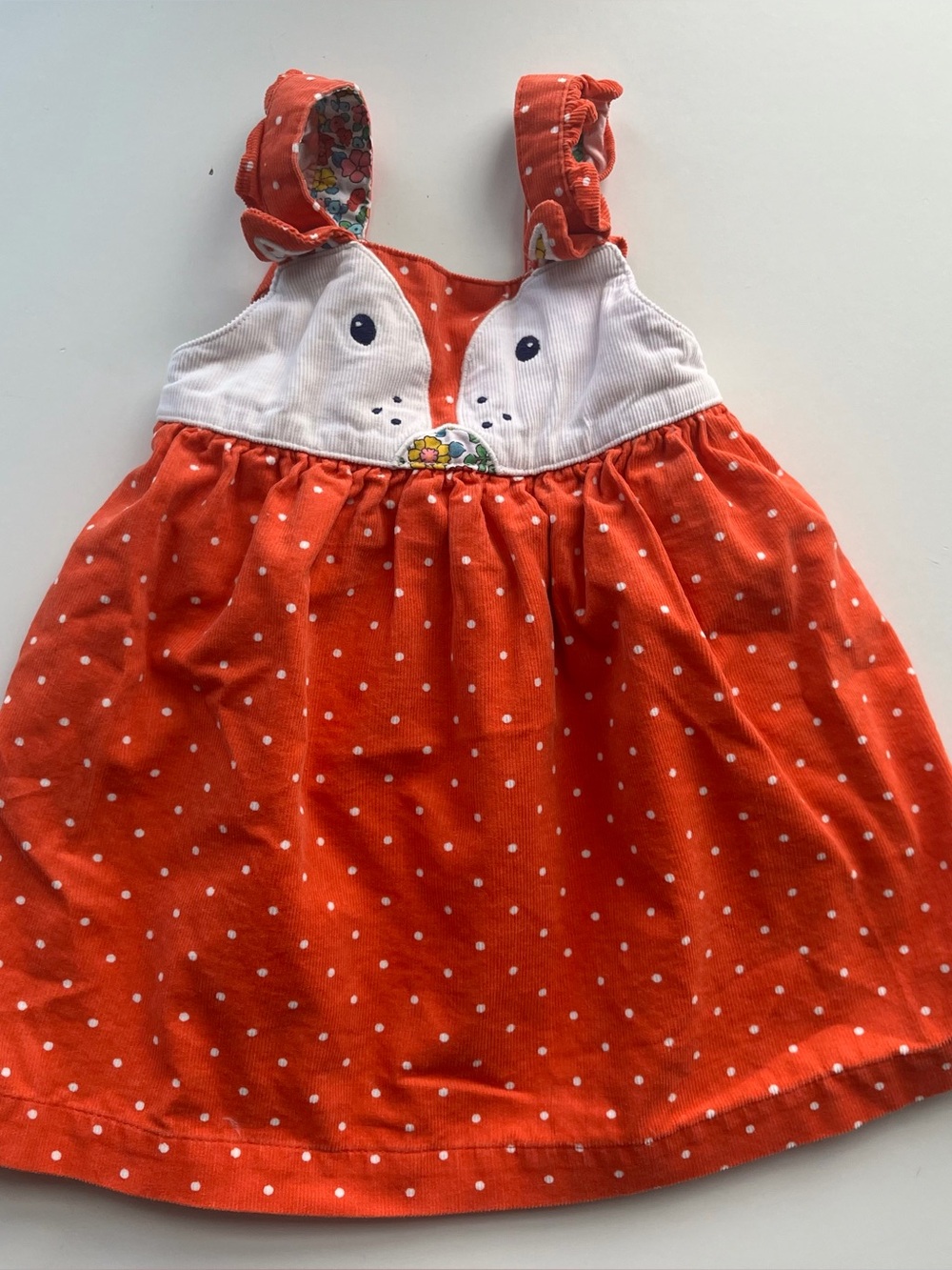 Baby Boden Orange Polka Dot Bunny Sundress